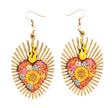 Women's Earrings Artisanal Hand Painted Heart Red 603977 - BELLEZA'S - Women's Earrings Artisanal Hand Painted Heart Red 603977 - Women's Earrings - 60397701