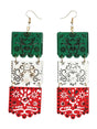 Women's Earrings Artisanal Handmade Wood Flag México Tricolor 603945 - BELLEZA'S - Women's Earrings Artisanal Handmade Wood Flag México Tricolor 603945 - Women's Earrings - 60394501