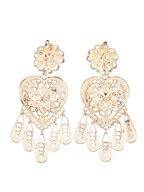Women's Earrings Mexican Artisanal Aretes Filigrana Gold 604025 - BELLEZA'S - Women's Earrings Mexican Artisanal Aretes Filigrana Gold 604025 - Women's Earrings - 60402501