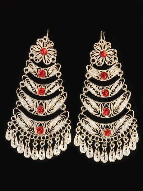 Women's Earrings Mexican Artisanal Aretes Filigrana Gold 604031 - BELLEZA'S - Women's Earrings Mexican Artisanal Aretes Filigrana Gold 604031 - Women's Earrings - 60403101