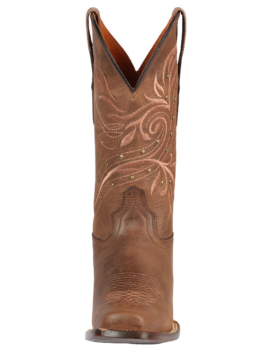 Women’s Genuine Leather Classic Western Rodeo Cowgirl Boots 'El General' Brown 44854 - BELLEZA'S - Women’s Genuine Leather Classic Western Rodeo Cowgirl Boots 'El General' Brown 44854 - Women's Boots - 04485401