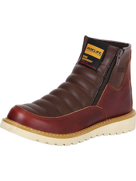 Women's Genuine Leather Double Zipper Soft Toe Work Ankle Boots 'Procliff Protection' 35205 - BELLEZA'S - Women's Genuine Leather Double Zipper Soft Toe Work Ankle Boots 'Procliff Protection' 35205 - Women's Ankle Boots - 03520501