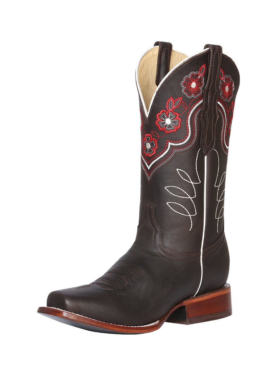 Women’s Genuine Leather Floral Embroidered Rodeo Western Cowgirl Boots 'El General' 42981 - BELLEZA'S - Women’s Genuine Leather Floral Embroidered Rodeo Western Cowgirl Boots 'El General' 42981 - Women's Boots - 04298101