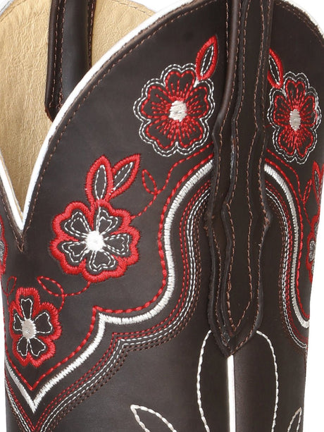 Women’s Genuine Leather Floral Embroidered Rodeo Western Cowgirl Boots 'El General' 42981 - BELLEZA'S - Women’s Genuine Leather Floral Embroidered Rodeo Western Cowgirl Boots 'El General' 42981 - Women's Boots - 04298101
