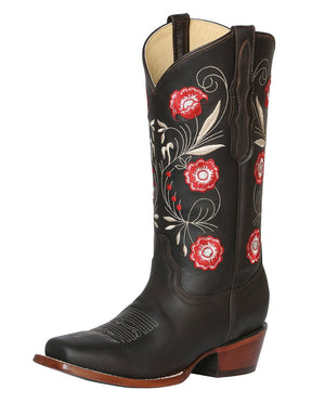 Women’s Genuine Leather Floral Embroidered Rodeo Western Cowgirl Boots 'The General' 42982 - BELLEZA'S - Women’s Genuine Leather Floral Embroidered Rodeo Western Cowgirl Boots 'The General' 42982 - Women's Boots - 04298201