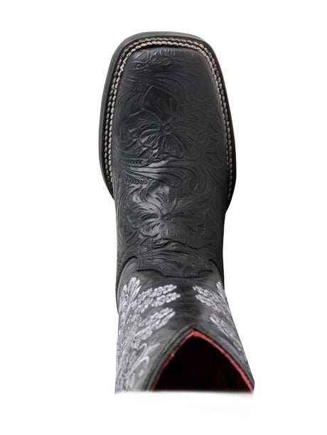 Women’s Genuine Leather Floral Engraving Western Cowgirl Boots 'El General' 44636 - BELLEZA'S - Women’s Genuine Leather Floral Engraving Western Cowgirl Boots 'El General' 44636 - Women's Boots - 04463601