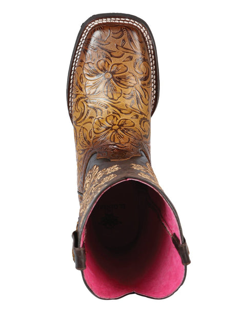 Women’s Genuine Leather Floral Engraving Western Cowgirl Boots 'El General' Orix 44634 - BELLEZA'S - Women’s Genuine Leather Floral Engraving Western Cowgirl Boots 'El General' Orix 44634 - Women's Boots - 04463401
