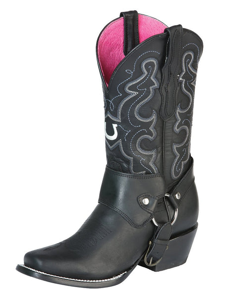 Women’s Genuine Leather Rodeo Cowgirl Boots 'El General' Black 51135 - BELLEZA'S - Women’s Genuine Leather Rodeo Cowgirl Boots 'El General' Black 51135 - Women's Boots - 05113501