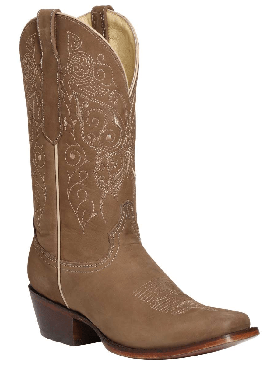 Women's Genuine Nubuck Leather Classic Rodeo Boots 'El General' Walnut Color 122487 - BELLEZA'S - Women's Genuine Nubuck Leather Classic Rodeo Boots 'El General' Walnut Color 122487 - Women's Boots - 122487 5