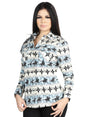 Women’s Ivory Print Long Sleeve Casual Shirt 'El Señor de los Cielos' 44482 - BELLEZA'S - Women’s Ivory Print Long Sleeve Casual Shirt 'El Señor de los Cielos' 44482 - Women's Shirt - 04448201