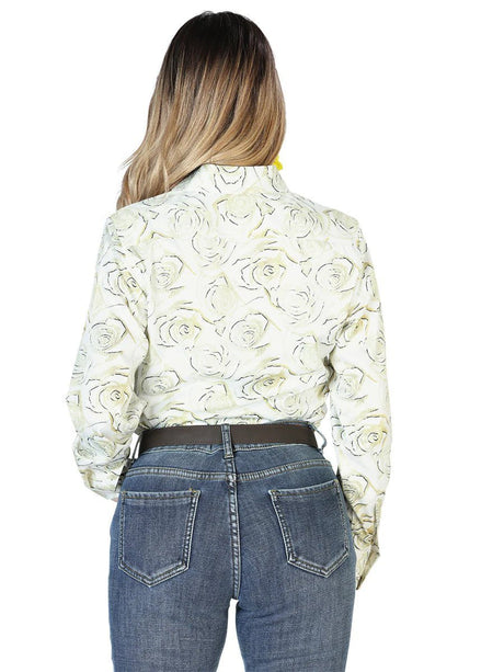 Women's Lemon Floral Print Long Sleeve Western Shirt 'El Señor de los Cielos' 43896 - BELLEZA'S - Women's Lemon Floral Print Long Sleeve Western Shirt 'El Señor de los Cielos' 43896 - Women's Shirt - 04389601