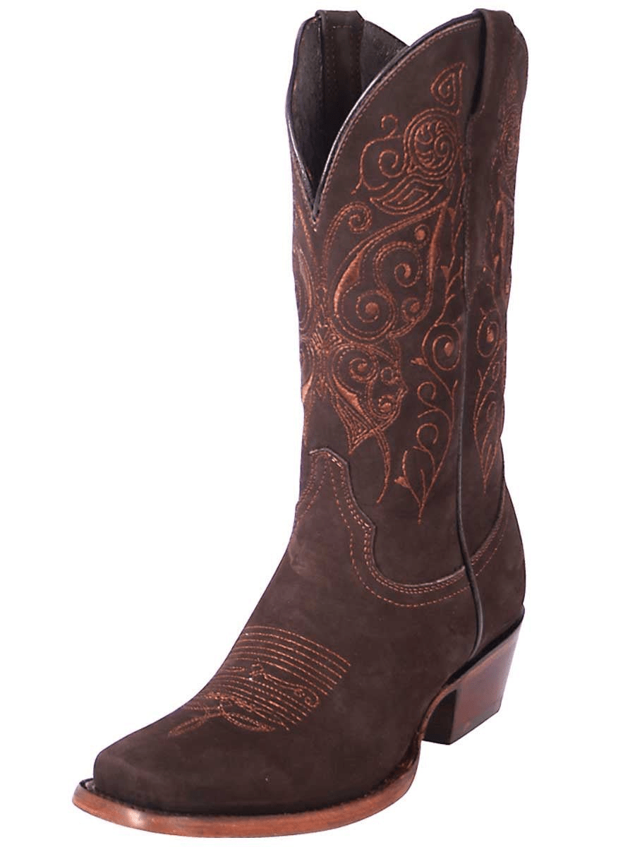 Women's Nubuck Leather Classic Western Cowgirl Boots 'The General' Coffe Color 122489 - BELLEZA'S - Women's Nubuck Leather Classic Western Cowgirl Boots 'The General' Coffe Color 122489 - Women's Boots - 122489 5
