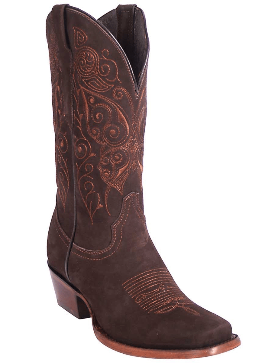 Women's Nubuck Leather Classic Western Cowgirl Boots 'The General' Coffe Color 122489 - BELLEZA'S - Women's Nubuck Leather Classic Western Cowgirl Boots 'The General' Coffe Color 122489 - Women's Boots - 122489 5