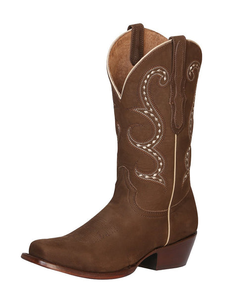 Women’s Nubuck Leather Classic Western Rodeo Cowgirl Boots 'El General' Camel 42192 - BELLEZA'S - Women’s Nubuck Leather Classic Western Rodeo Cowgirl Boots 'El General' Camel 42192 - Women's Boots - 04219201