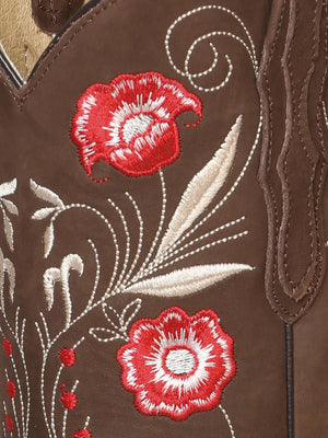 Women's Nubuck Leather Floral Embroidered Cowgirl Boots 'El General' Camel Color 42984 - BELLEZA'S - Women's Nubuck Leather Floral Embroidered Cowgirl Boots 'El General' Camel Color 42984 - Women's Boots - 42984 5
