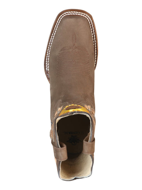 Women’s Nubuck Leather Flower Embroidered Rodeo Cowgirl Boots 'El General' 51164 - BELLEZA'S - Women’s Nubuck Leather Flower Embroidered Rodeo Cowgirl Boots 'El General' 51164 - Women's Boots - 05116401