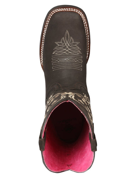 Women’s Nubuck Leather Flowers Embroidered Western Cowgirl Boots 'El General' 44642 - BELLEZA'S - Women’s Nubuck Leather Flowers Embroidered Western Cowgirl Boots 'El General' 44642 - Women's Boots - 04464201