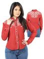 Women’s Red Embroidered Long Sleeve Western Shirt 'El Señor de los Cielos' 44184 - BELLEZA'S - Women’s Red Embroidered Long Sleeve Western Shirt 'El Señor de los Cielos' 44184 - Women's Shirt - 04418401