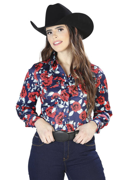 Women's Red/Roses Floral Printed Long Sleeve Western Shirt 'El Señor de los Cielos' 44112 - BELLEZA'S - Women's Red/Roses Floral Printed Long Sleeve Western Shirt 'El Señor de los Cielos' 44112 - Women's Shirt - 04411201