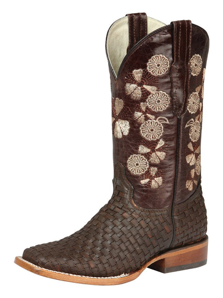 Women’s Rodeo Cowgirl Boots Petatillo Leather El General Brown 44855 - BELLEZA'S - Women’s Rodeo Cowgirl Boots Petatillo Leather El General Brown 44855 - Women's Boots - 04485501