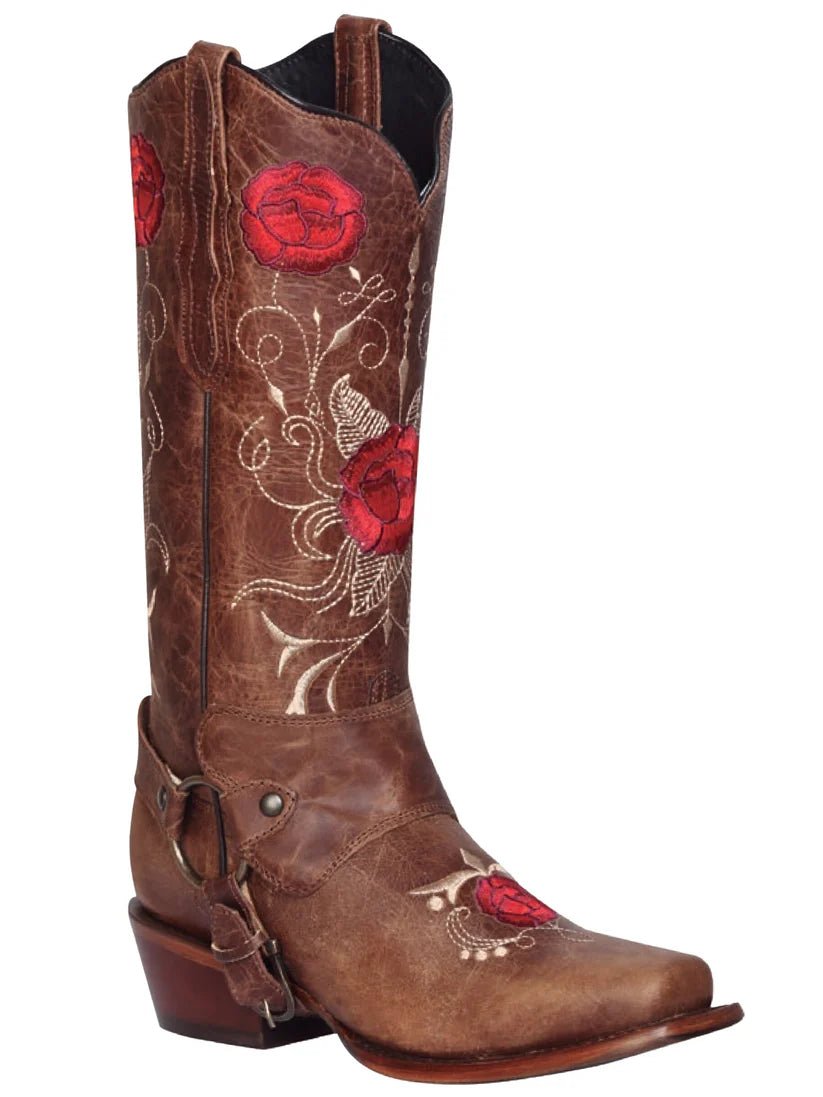 Women's Rustic Tang Bovine Leather Rodeo Boots with Hoop 'El General' Tan Color 41783 - BELLEZA'S - Women's Rustic Tang Bovine Leather Rodeo Boots with Hoop 'El General' Tan Color 41783 - Women's Boots - 04178301