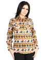 Women’s Taupe Print Long Sleeve Casual Shirt 'El Señor de los Cielos' 44481 - BELLEZA'S - Women’s Taupe Print Long Sleeve Casual Shirt 'El Señor de los Cielos' 44481 - Women's Shirt - 04448101