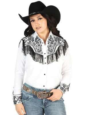 Women’s White Embroidered Long Sleeve Western Shirt 'El Señor de los Cielos' 44179 - BELLEZA'S - Women’s White Embroidered Long Sleeve Western Shirt 'El Señor de los Cielos' 44179 - Women's Shirt - 04417901