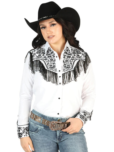 Women’s White Embroidered Long Sleeve Western Shirt 'El Señor de los Cielos' 44179 - BELLEZA'S - Women’s White Embroidered Long Sleeve Western Shirt 'El Señor de los Cielos' 44179 - Women's Shirt - 04417901