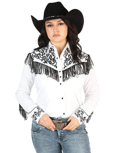 Women’s White Embroidered Long Sleeve Western Shirt 'El Señor de los Cielos' 44182 - BELLEZA'S - Women’s White Embroidered Long Sleeve Western Shirt 'El Señor de los Cielos' 44182 - Women's Shirt - 04418201