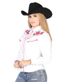 Women’s White Floral Embroidered Long Sleeve Western Shirt 'El Señor de los Cielos' 42964 - BELLEZA'S - Women’s White Floral Embroidered Long Sleeve Western Shirt 'El Señor de los Cielos' 42964 - Women's Shirt - 04296401