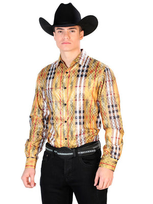 Yellow Casual Long Sleeve Shirt 43784 - BELLEZA'S - Yellow Casual Long Sleeve Shirt 43784 - CABALLERO - 04378401