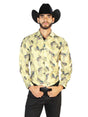 Yellow Casual Long Sleeve Shirt 43824 - BELLEZA'S - Yellow Casual Long Sleeve Shirt 43824 - CABALLERO - 04382401