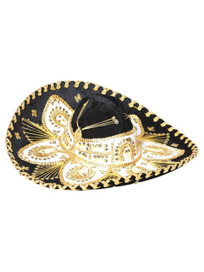 Youth Mexican Charro Hat Velvet Black/Gold 602533 - BELLEZA'S - Youth Mexican Charro Hat Velvet Black/Gold 602533 - JOVEN - 60253301