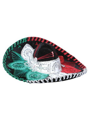 Youth Mexican Charro Hat Velvet Tricolor 602535 - BELLEZA'S - Youth Mexican Charro Hat Velvet Tricolor 602535 - JOVEN - 60253501