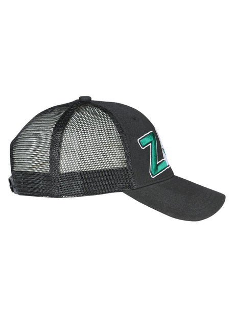 Zacatecas Black Embroidered Polyester Snap Back Cap 'El General' 44780 - BELLEZA'S - Zacatecas Black Embroidered Polyester Snap Back Cap 'El General' 44780 - Caps - 04478001