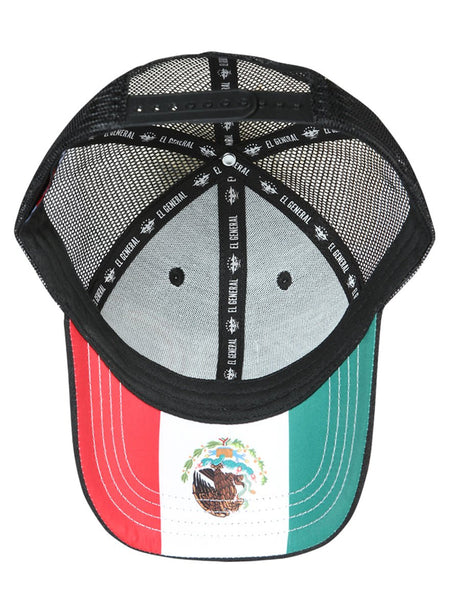 Zacatecas Black Embroidered Polyester Snap Back Cap 'El General' 44780 - BELLEZA'S - Zacatecas Black Embroidered Polyester Snap Back Cap 'El General' 44780 - Caps - 04478001