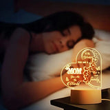 1pc Mothers Day Gifts Night Lamp, Arcylic Night Lamp Valentine's Day, Mothers' Day, Warm White Light - BELLEZA'S - Valentine's Day - 02870
