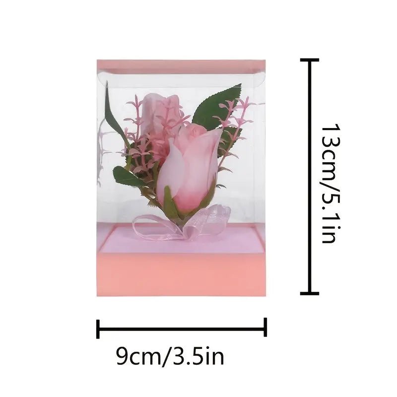 1pc Valentine's Day Gift, Artificial Rose Flower Suitable For Valentine's Day Wedding Party Desktop Window Decoration Flower Box - BELLEZA'S - Valentine's Day - 04016