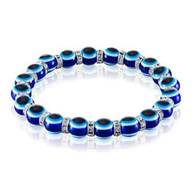 Blue Turkish Devil Eyelid Rope Glass Bracelet Fashion All-match Eye Bracelet NHGO468793 - BELLEZA'S - - NHGO2328238-10mm-bracelet