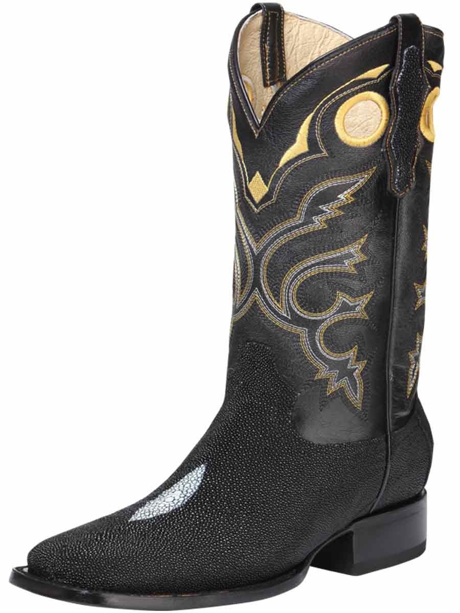 Bota Rodeó Exótica Para Hombre El General ID 33033 MANTARRAYA NEGRO - BELLEZA'S - - 33033