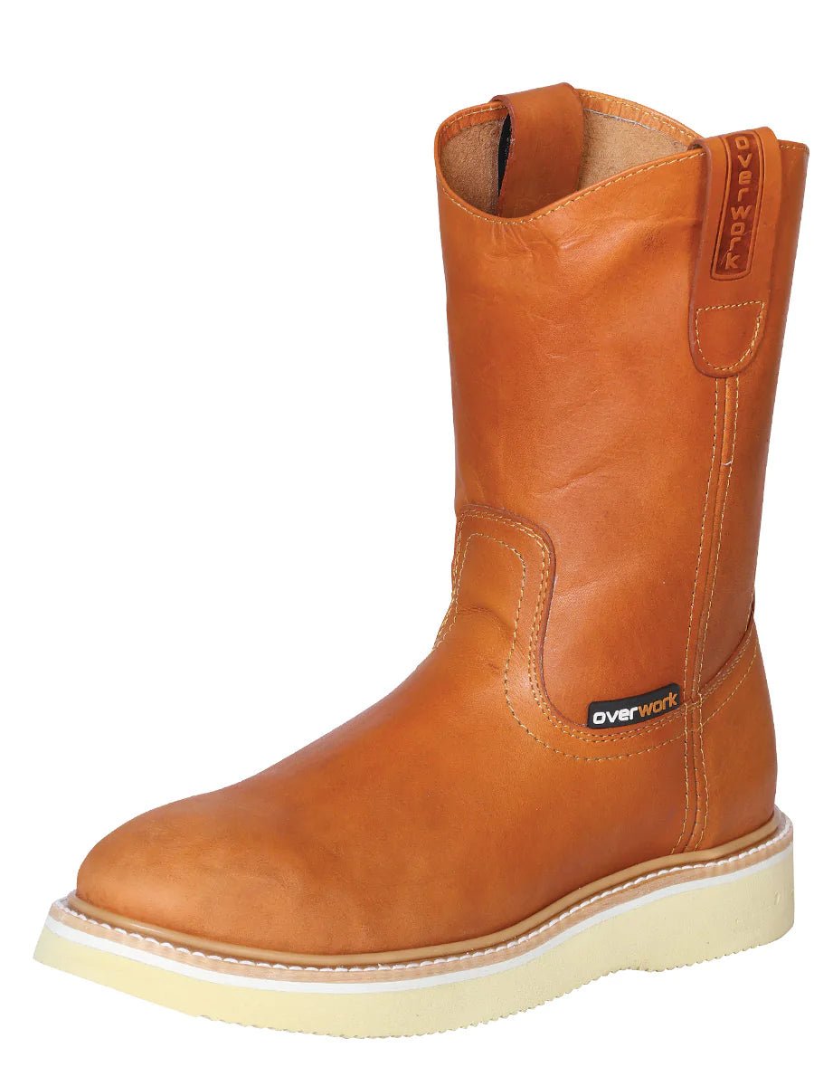Botas De Trabajo De Tubo Pull-On Con Punta De Acero Para Hombre 'Overwork' *MIEL-124715* - BELLEZA'S - Botas De Trabajo - 124715