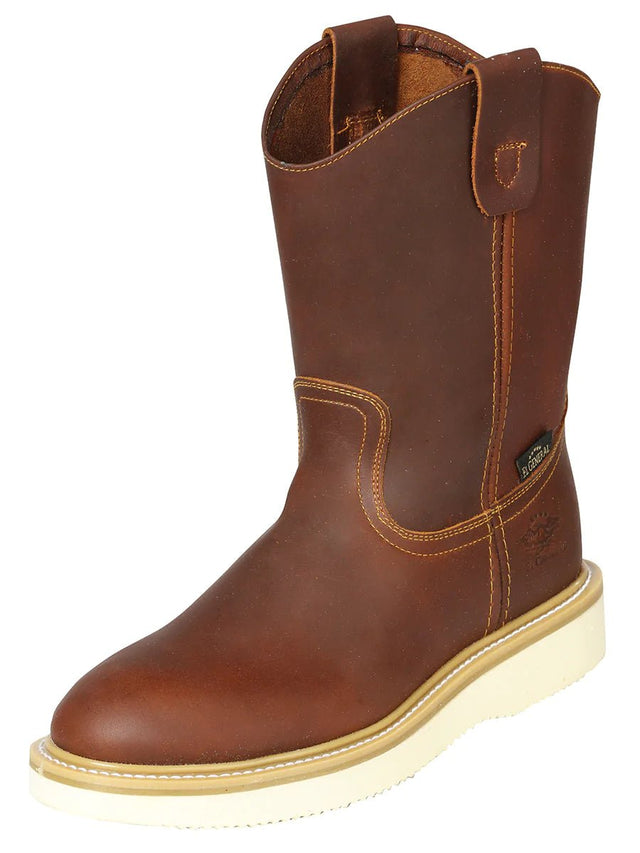 Pull on wedge sole work boots clearance