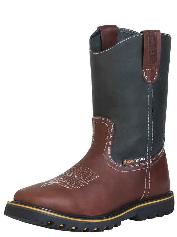 Botas de Trabajo Tubo Pull-On Punta Suave Piel Grasso para Hombre 'Overwork' *CAFE-124702* - BELLEZA'S - Botas de Trabajo Tubo Pull-On Punta Suave Piel Grasso para Hombre 'Overwork' *CAFE-124702* - Bota Para Hombre - 124702 6