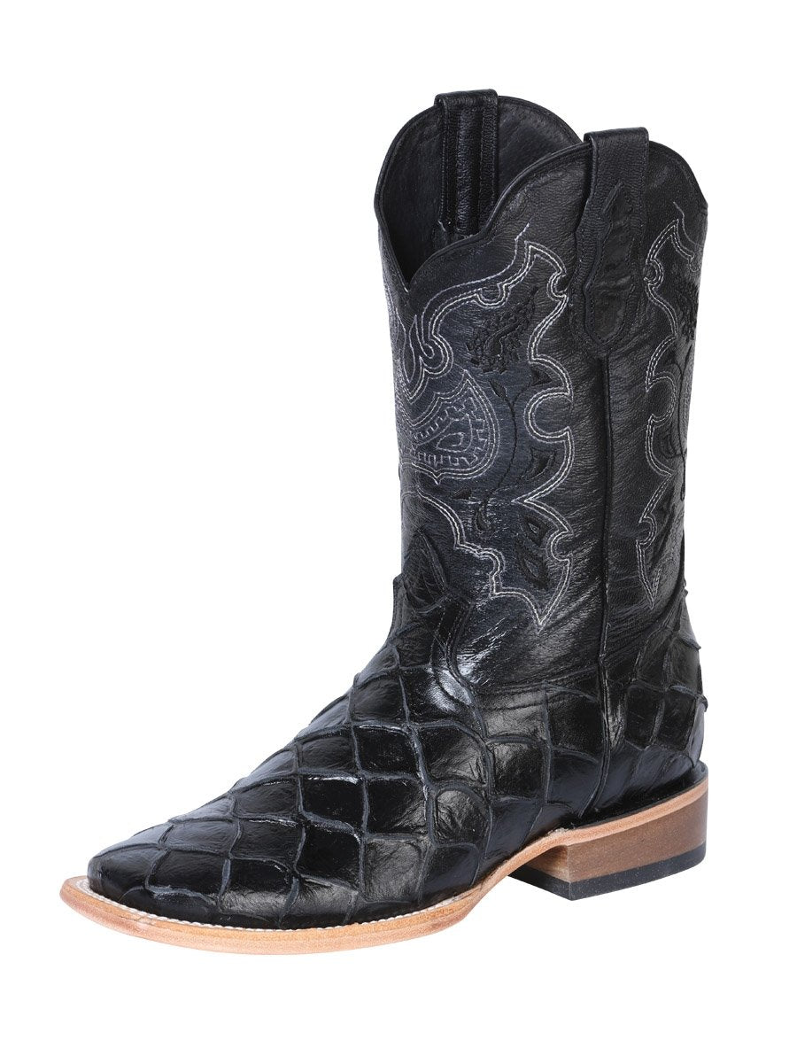 Botas Rodeo Bovino/Monster Fish Imit Para Hombre 'El General' *NEGRO-41792* - BELLEZA'S - Botas - 41792