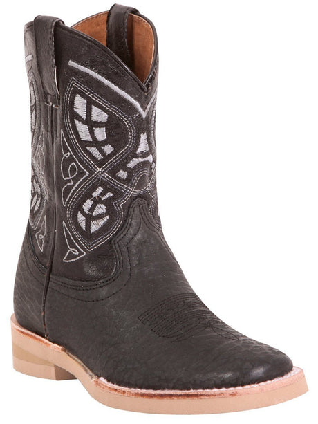 Botas Rodeo Clasicas, Cuello de Toro Imit para Niño 'El General' ID: 42015 NEGRO - BELLEZA'S - - 42015