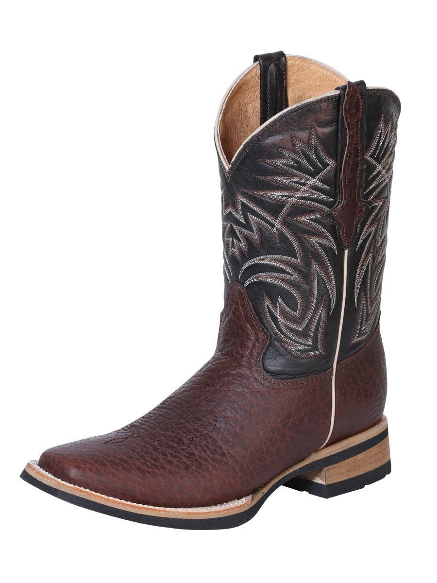 Botas Rodeo Clasicas Cuello De Toro Para Hombre 'El General' CAFE-41621 - BELLEZA'S - - 41621