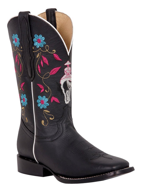 Botas Rodeo Clasicas de Piel Genuina Para Mujer 'El General' *NEGRO-42976* - BELLEZA'S - Botas Para Damas - 42976