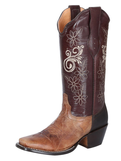 Botas Rodeo Clasicas de Piel Genuina para Mujer 'El General' *TAUPE-41775* - BELLEZA'S - Botas Para Damas - 41775