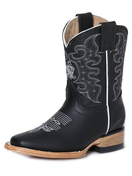 Botas Rodeo Clasicas de Piel Genuina para Niño 'El General' * - ID: 41817 NEGRO - BELLEZA'S - - 41817