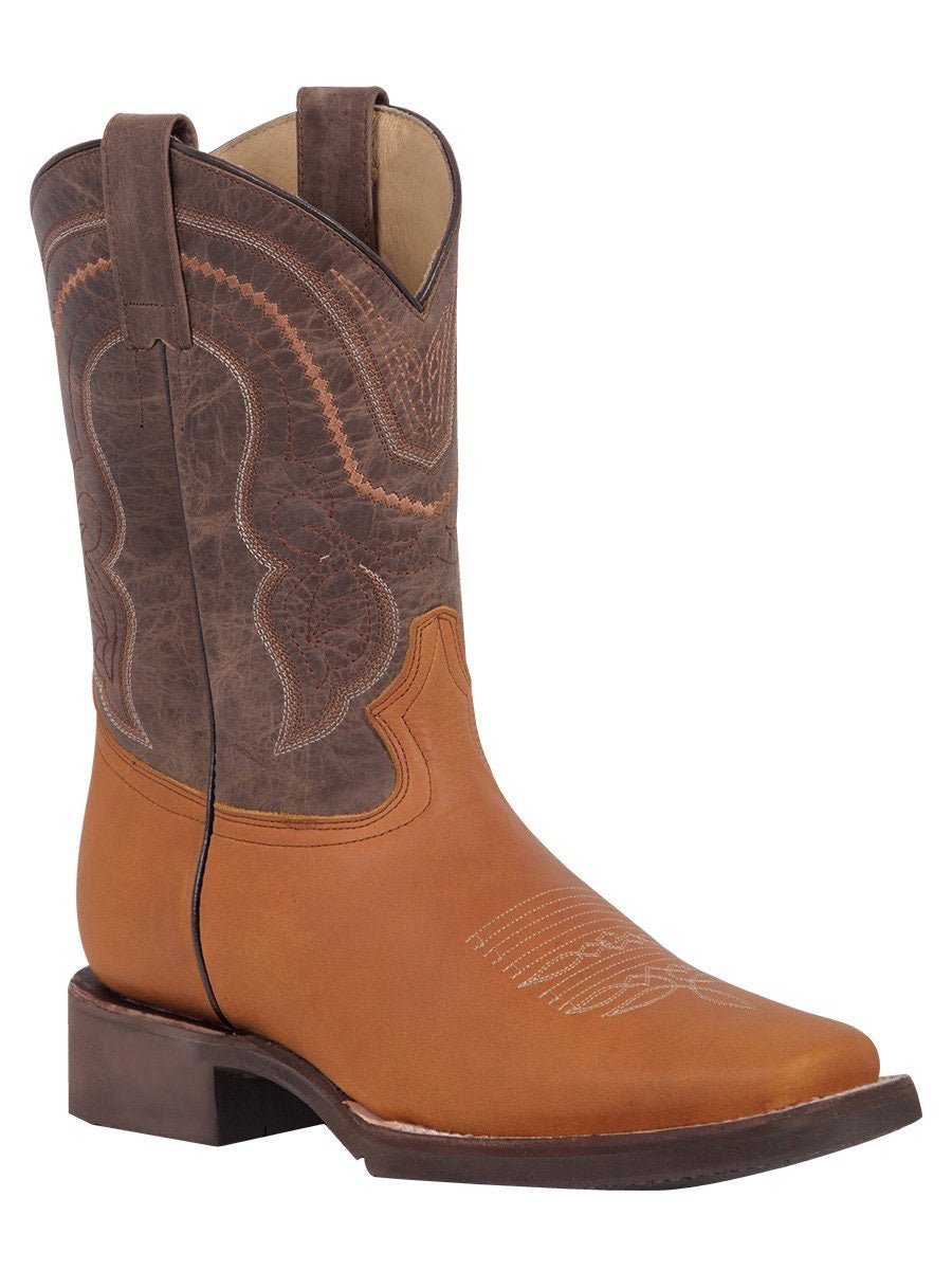 Botas Rodeo Clasicas Piel Bovino Crazy Para Hombre 'El General' *MIEL-43003* - BELLEZA'S - Botas Para Hombres - 43003